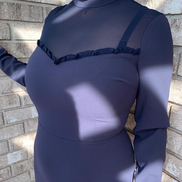 Marciano Fitted Body Con Dress with Mesh Details - Picture 4 of 5